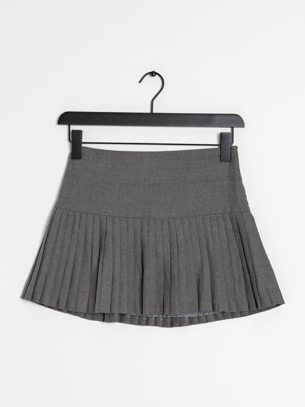 Classic Pleated Mini Skirt - Gray